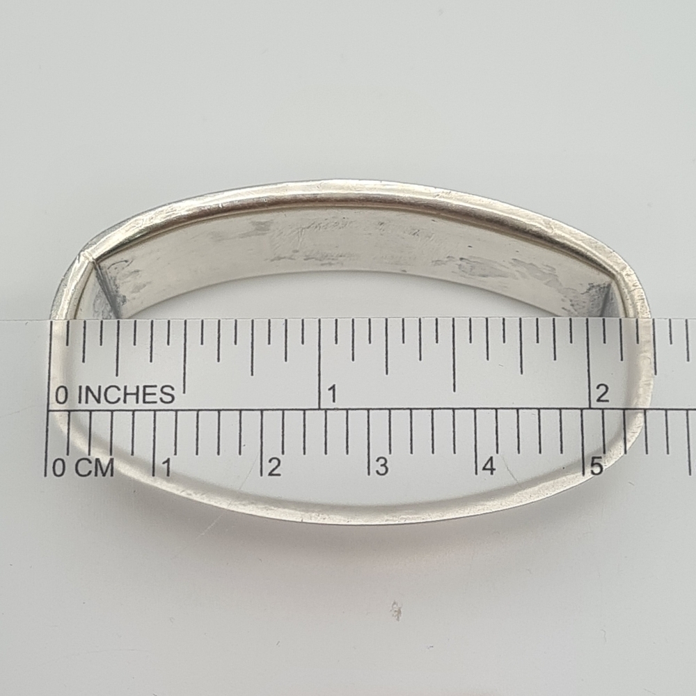 Wallace Oval Hammered Napkin Ring Sterling Silver Mono 180-5 Monogrammed "CWS" - Picture 8 of 10